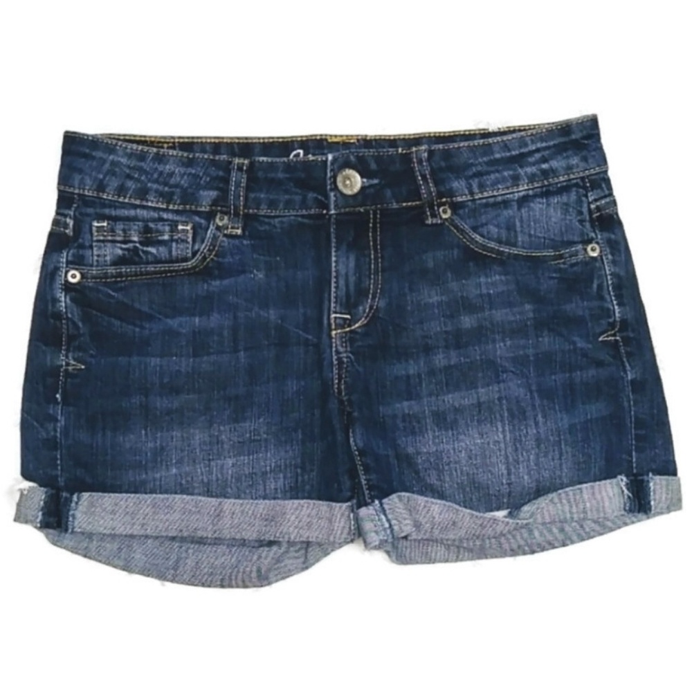Aéropostale Aeropostale Boyfriend Jean Shorts Size 0 Blue Stretch Rolled Cuff